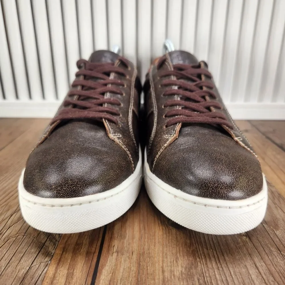 Flag LTD Nappa Glove Men Sz 9.5M Brown Leather Preppy Hipster Low Sneakers Shoes
